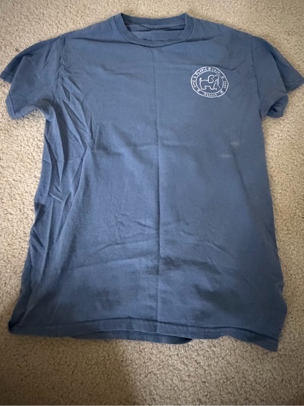 Kids Short Sleeve Tee - Blue with Small Logo